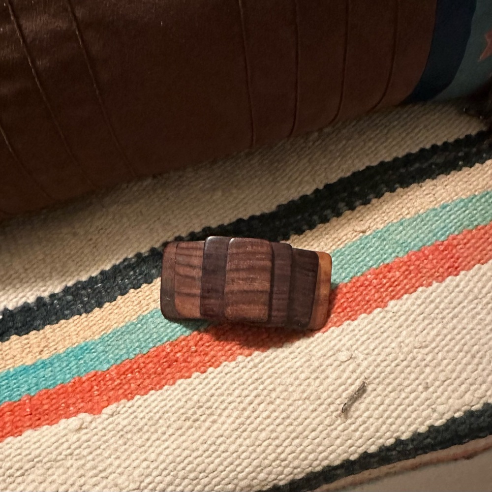 Vintage Brown Wood Barrette Made in France